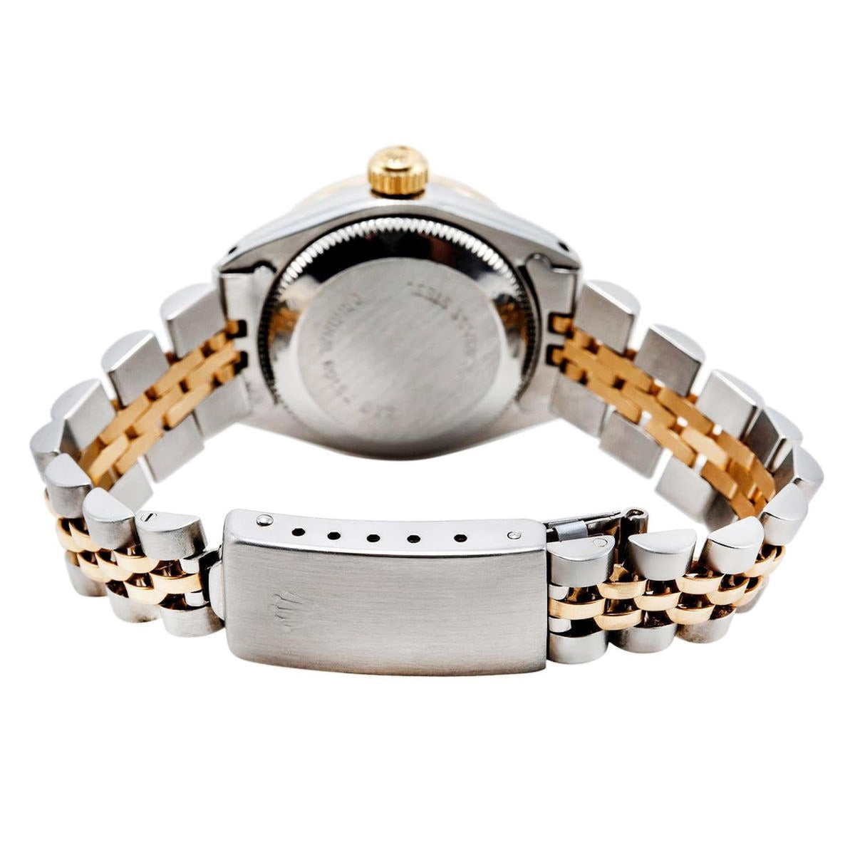 Pre-Owned Rolex Oyster Perpetual 26MM 67193 Pink Diamond Dial Diamond Bezel Two Tone Yellow Gold Jubilee Bracelet 1ct