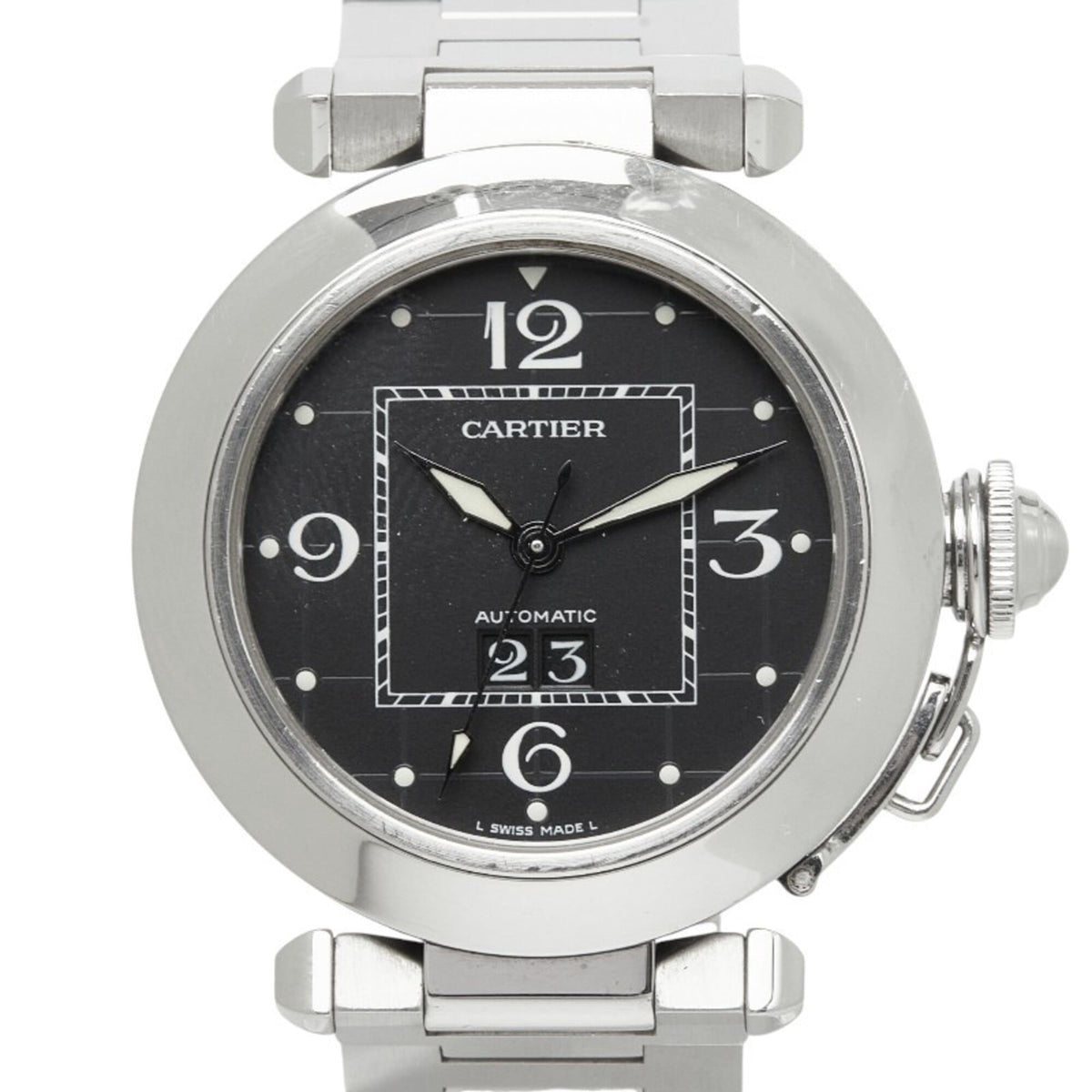 Pre-Owned Cartier Pasha C Big Date Watch W31053M7 Automatic (with manual winding) Black Dial...