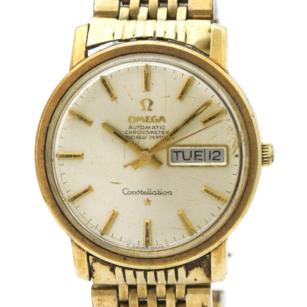Pre-Owned OMEGA Constellation Day Date Cal 751 Gold Plated Automatic Mens Watch 168.016 Vintage