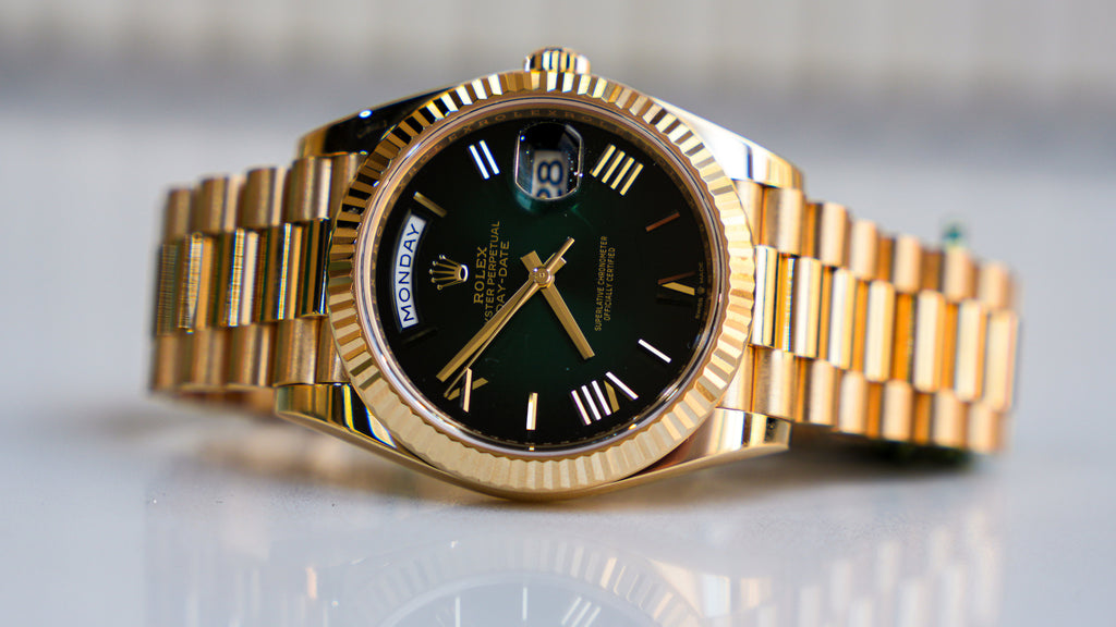 Pre-Owned Rolex Day-Date 40 Green Ombre Dial â€“ 228238