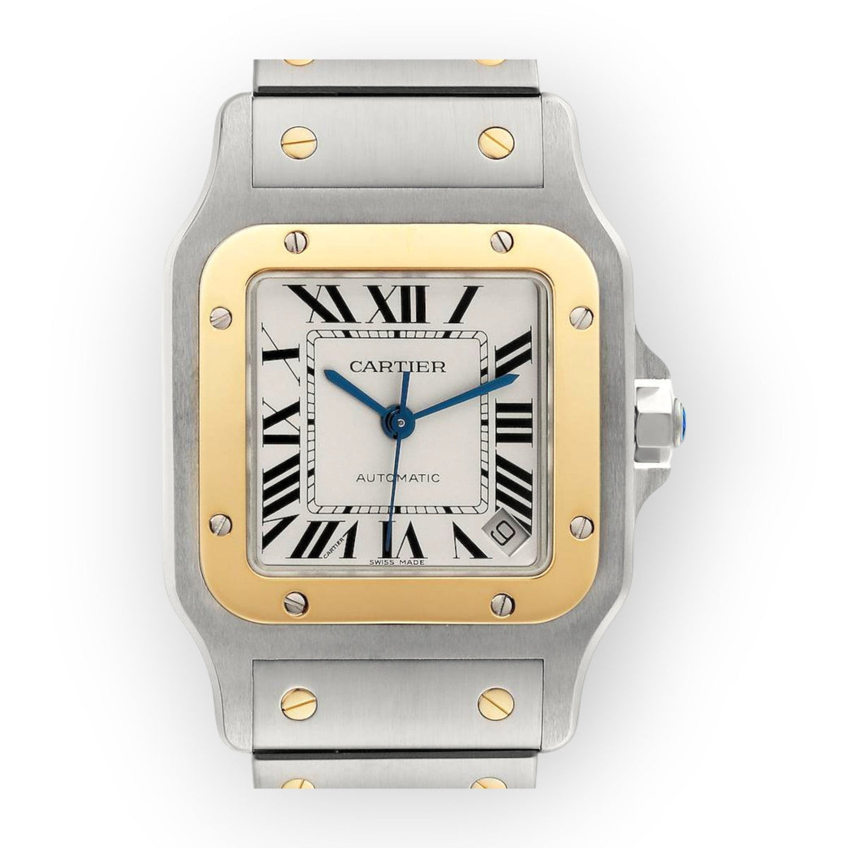 Pre-Owned Cartier Santos Galbee XL W20099C4 Steel Yellow Gold Mens Watch