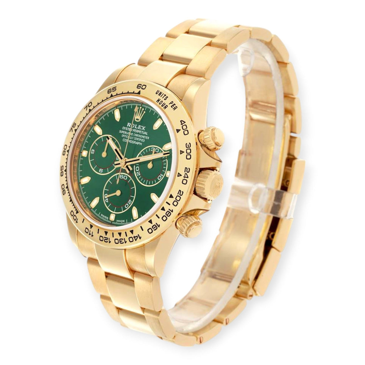 Pre-Owned Rolex Daytona 116508 Yellow Gold Green Dial Mens Watch