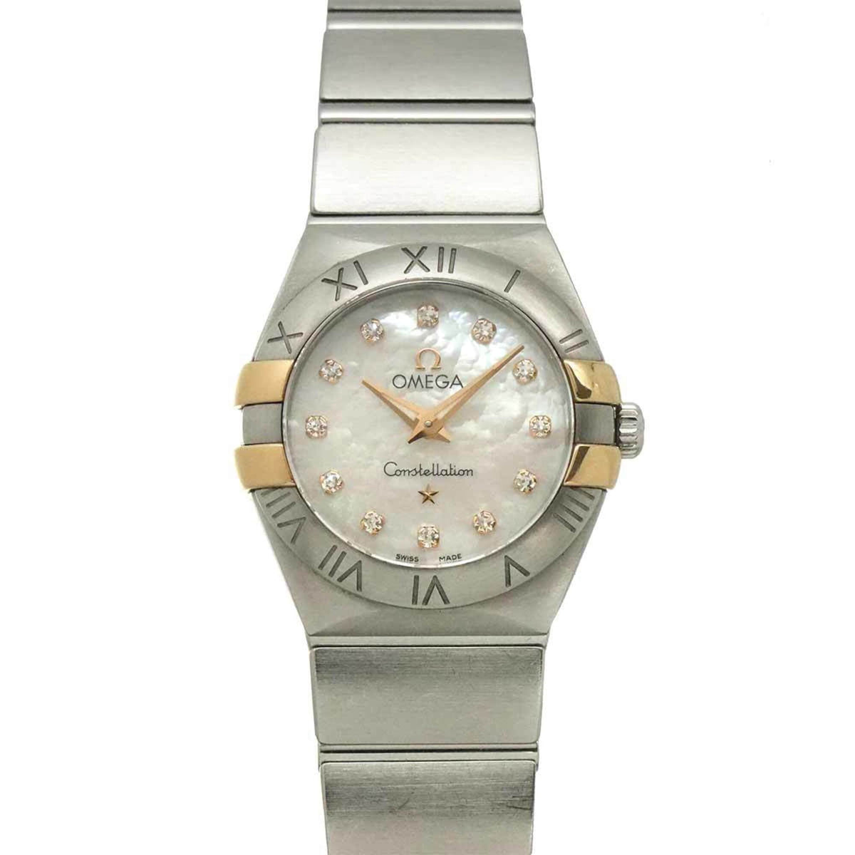 Pre-Owned Omega Constellation Brushed Two-Tone 123 20 24 60 55 005 Women's Watch 12P Diamond...