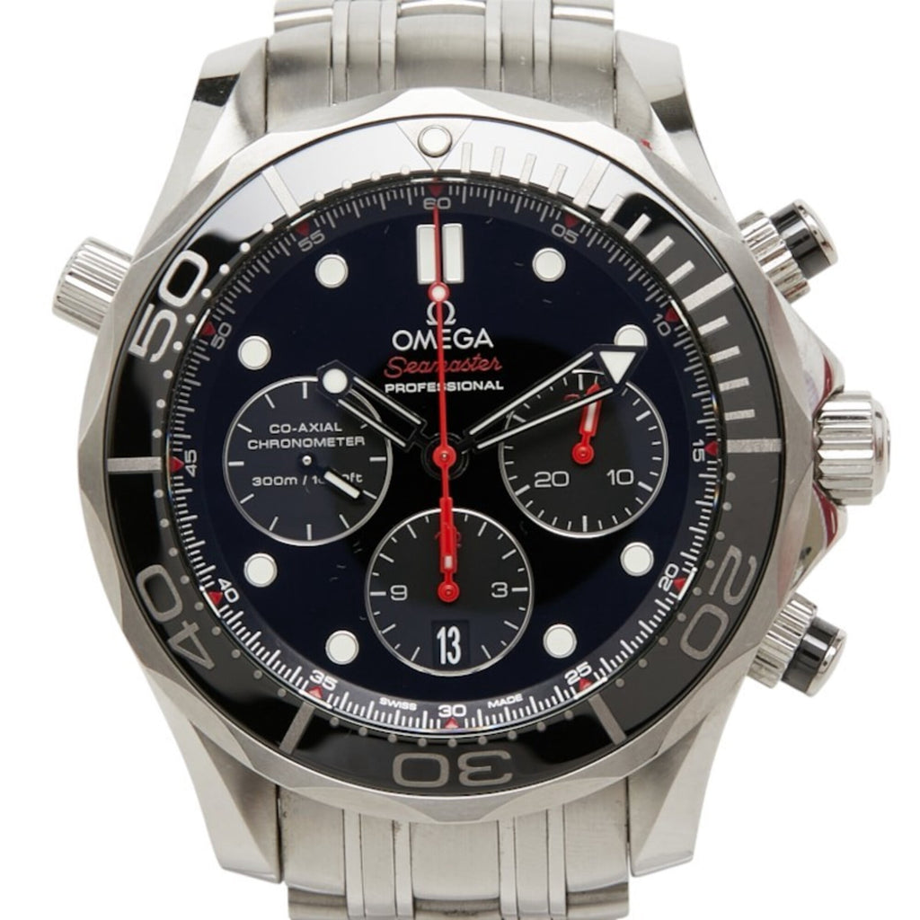 Pre-Owned Omega Seamaster Diver 300M Co-Axial Automatic (with manual winding) Black Dial...