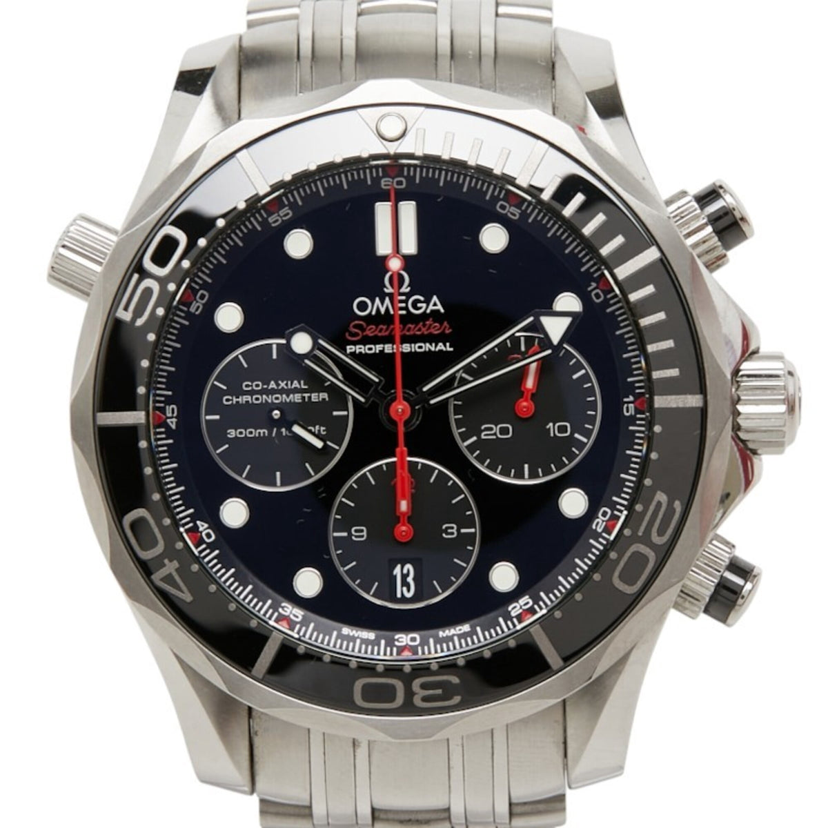 Pre-Owned Omega Seamaster Diver 300M Co-Axial Automatic (with manual winding) Black Dial...