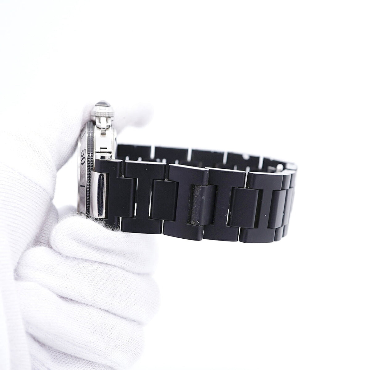 Pre-Owned Cartier Pasha Seatimer W31077U2 Black Dial Men's Watch