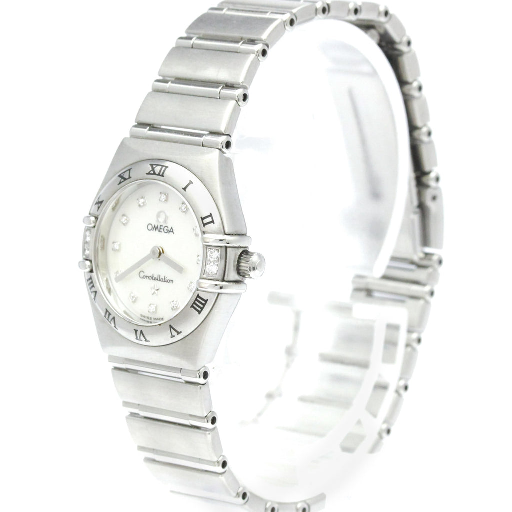 Pre-Owned OMEGA Constellation Diamond MOP Dial Steel Quartz Ladies Watch 1566.76 Polished
