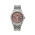 Pre-Owned Rolex Datejust 36MM 16200 Everose Diamond Dial Diamond Bezel Stainless Steel Jubilee Bracelet 1.2ct