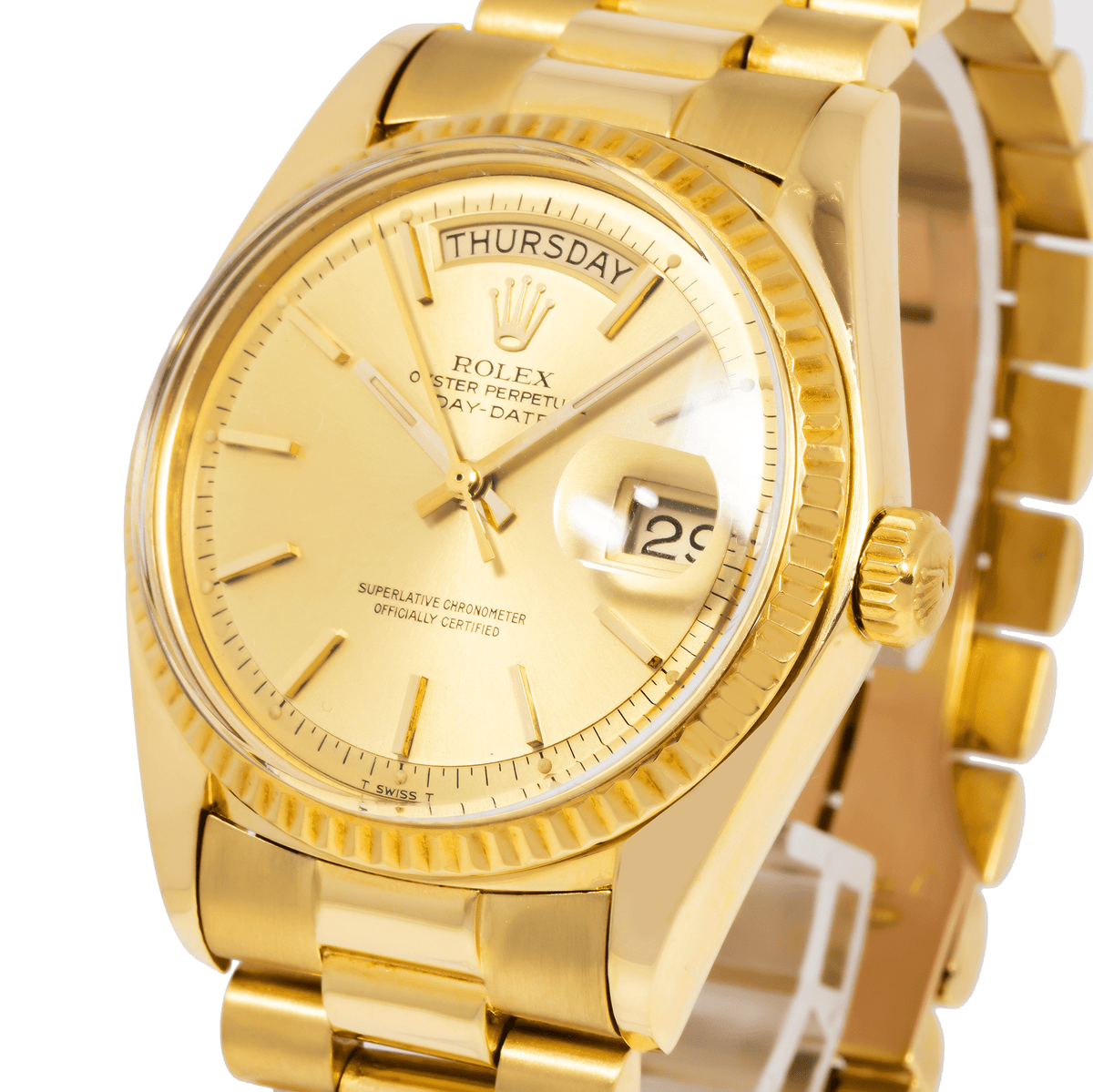 Pre-Owned Rolex Day-Date 1803 36MM Champagne Dial With President Yellow Gold Bracelet