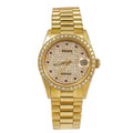 Pre-Owned Rolex Datejust 31MM 68278 Diamond Paved Dial Diamond Bezel 18K Yellow Gold President Bracelet