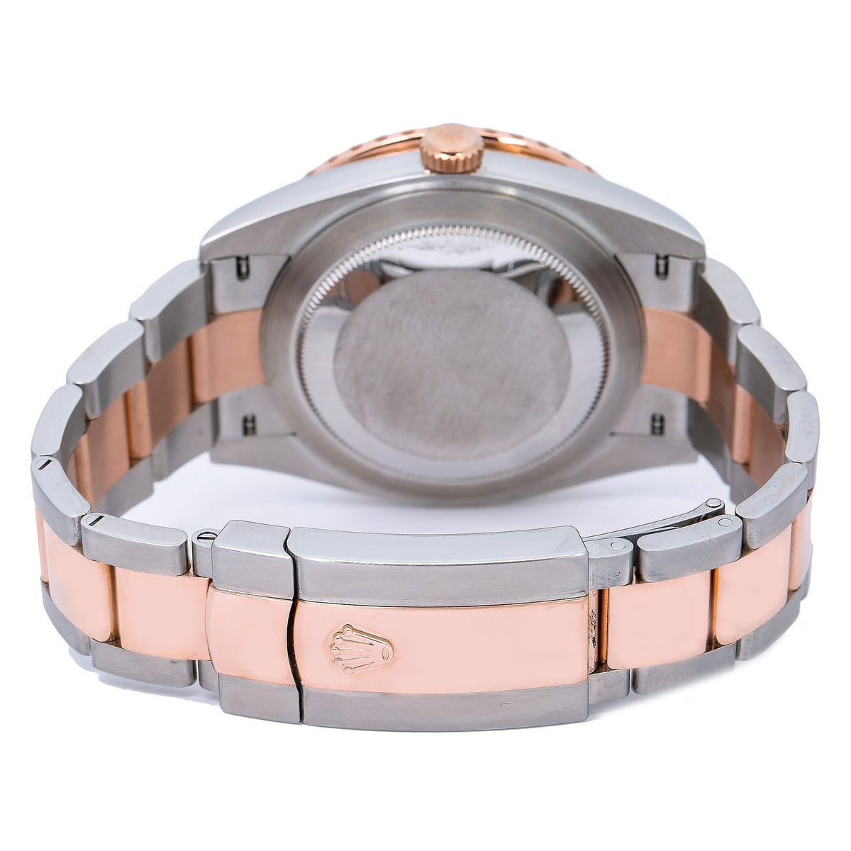 Pre-Owned Rolex Datejust 41MM 126331 Diamond Paved Red Roman Dial Diamond Bezel Two Tone Rose Gold Oyster Bracelet