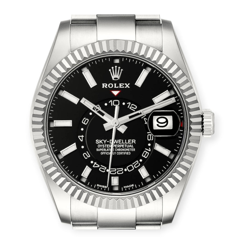 Pre-Owned Rolex Sky-Dweller 326934 42MM Black Dial With Stainless Steel Oyster Bracelet