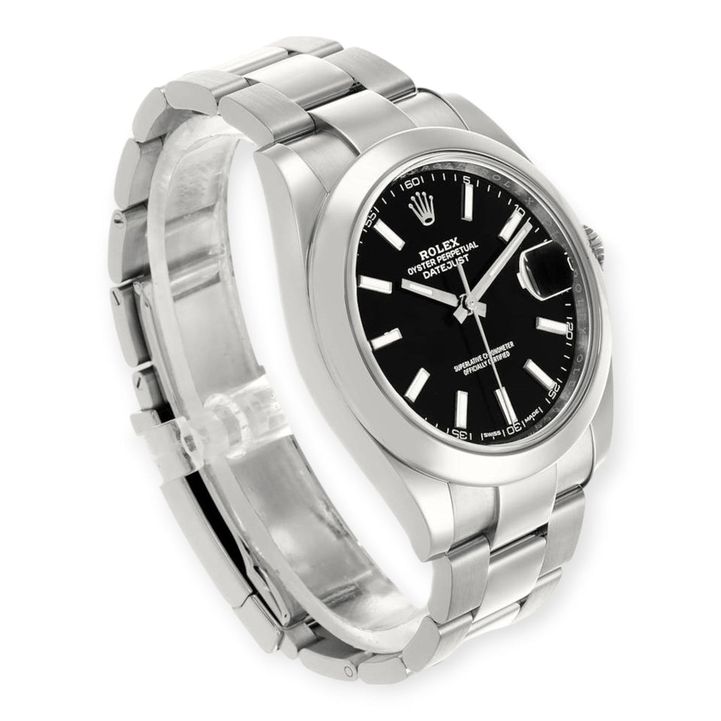 Pre-Owned Rolex Datejust 126300 41MM Black Dial With Stainless Steel Oyster Bracelet