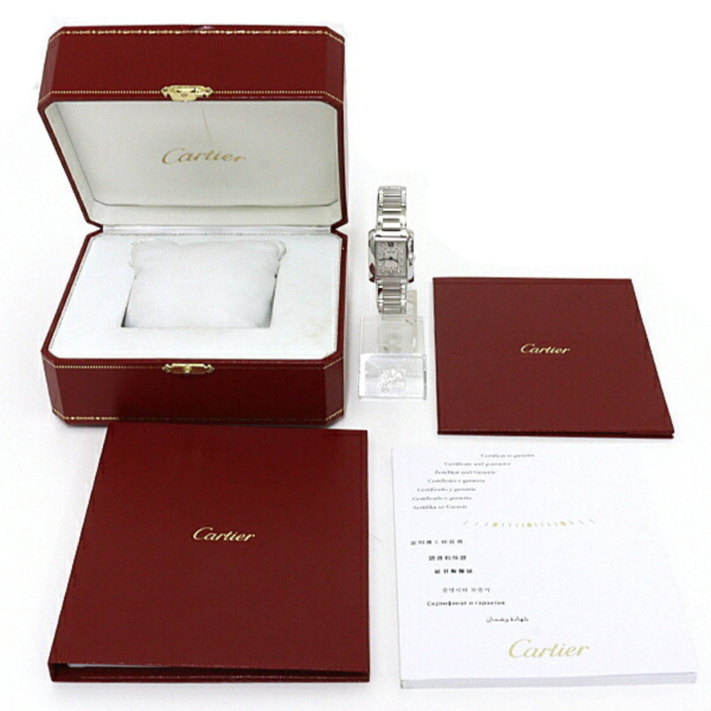 Pre-Owned Cartier women's watch Tank Anglaise SM W4TA0003, diamond, stainless steel, quartz,...