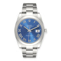 Pre-Owned Rolex Datejust 41 Blue Roman Dial Ref 126300 Smooth Bezel Steel Mens Watch