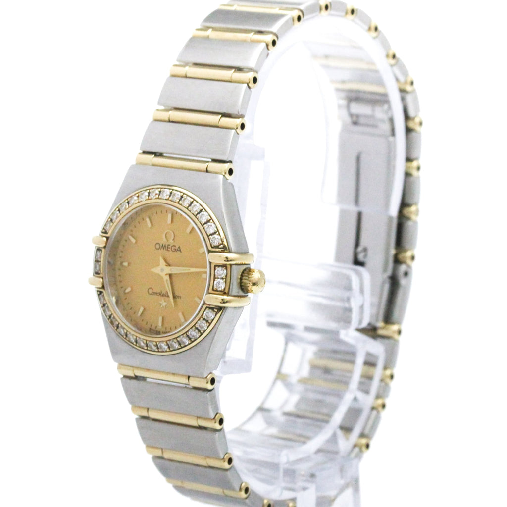 Pre-Owned OMEGA Constellation Diamond 18K Gold Steel Watch 1267.10 Polished