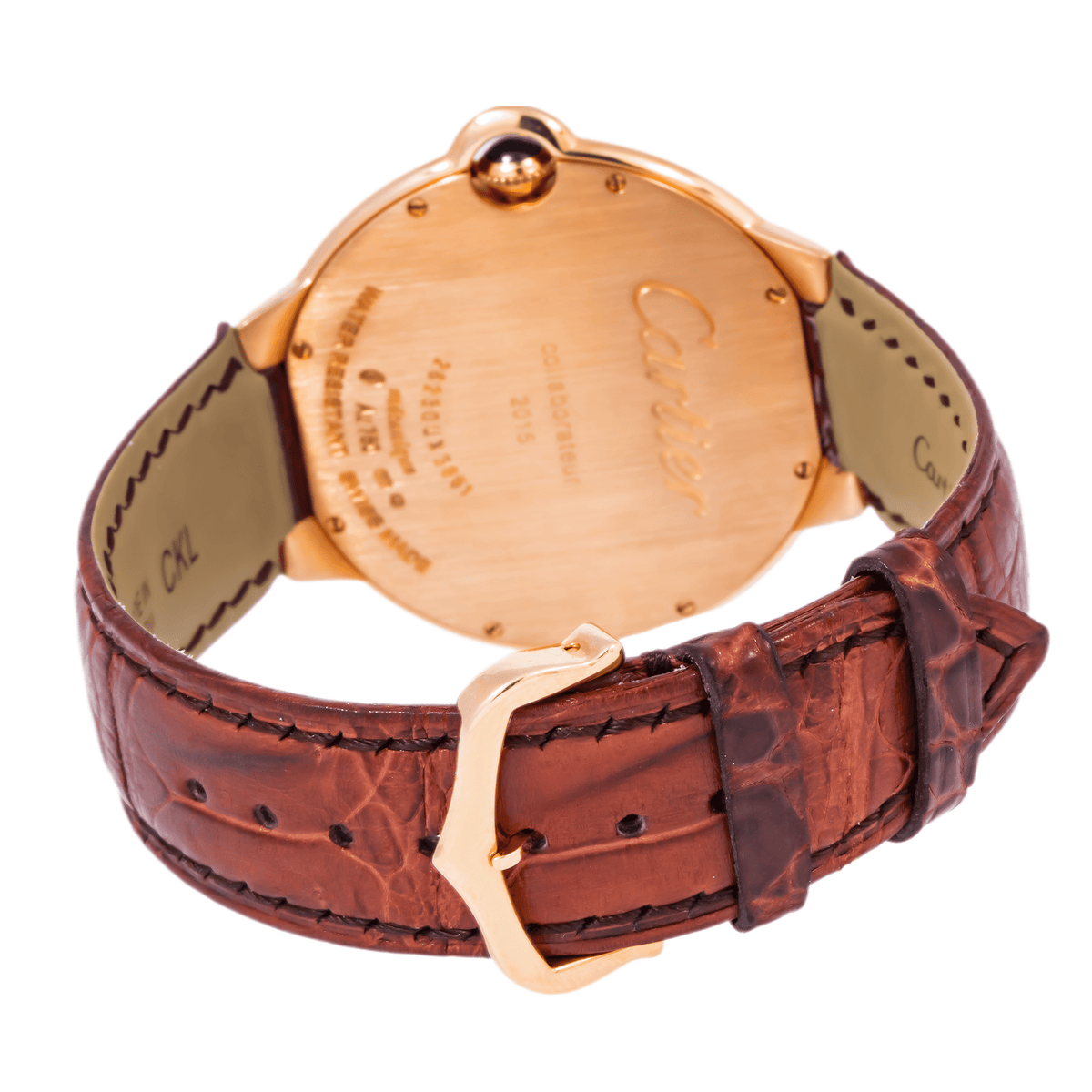 Pre-Owned CARTIER BALLON BLEU DE CARTIER W6920089 40MM GRAY GUILLOCHE DIAL WITH BROWN ALIGATOR LEATHER BRACELET