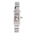 Pre-Owned Tank Allongee Laniere Quartz Watch White Gold 14 By Rebag