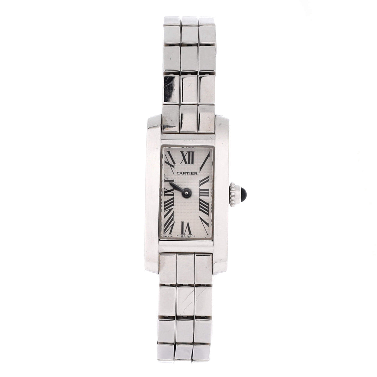 Pre-Owned Tank Allongee Laniere Quartz Watch White Gold 14 By Rebag