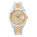 Pre-Owned Rolex Datejust 41MM 126333 Champagne Motif Dial Fluted Bezel Two Tone Yellow Gold Jubilee Bracelet