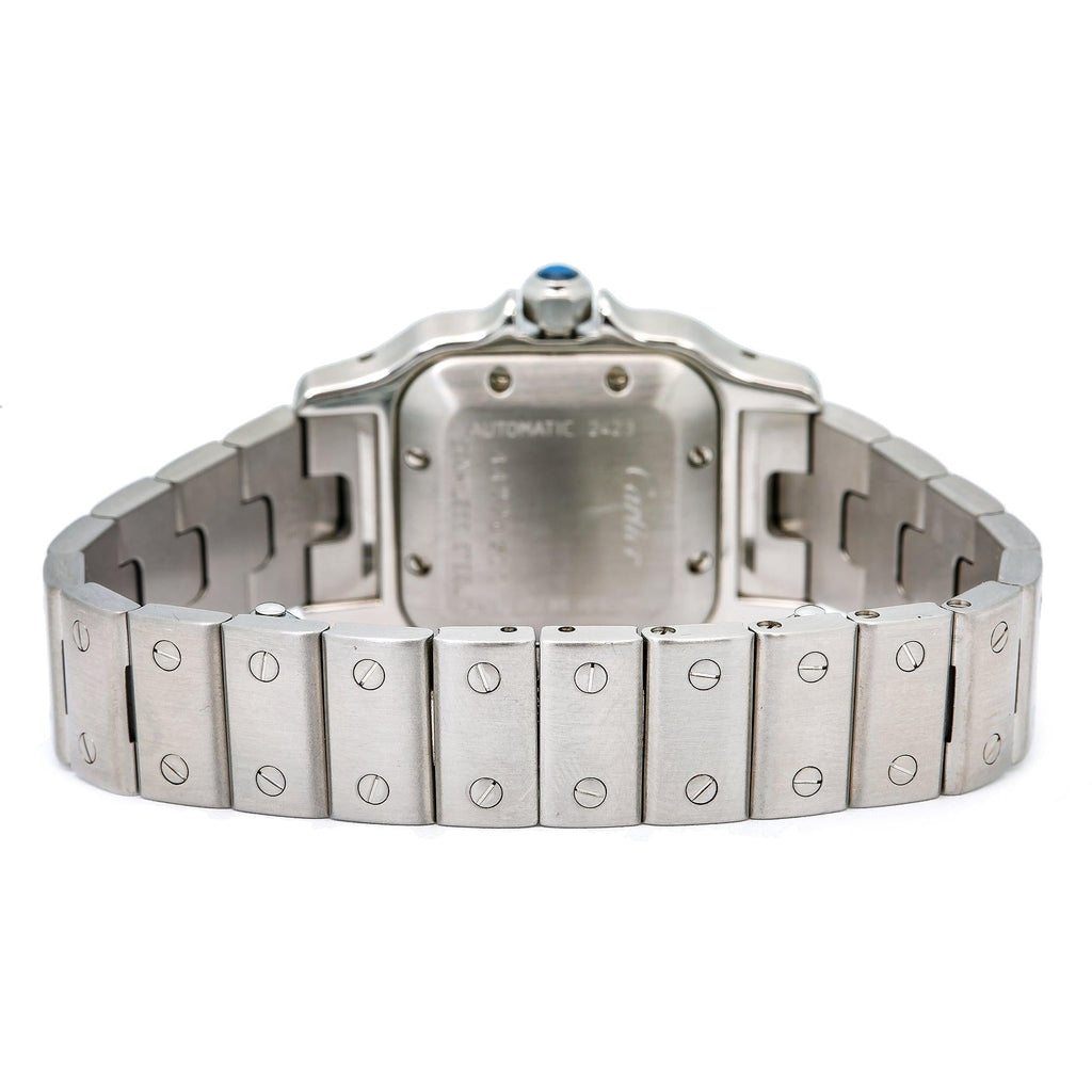 Pre-Owned Cartier Santos Galbée 24MM W20040D6 / 2423 Silver Roman Dial Stainless Steel Bracelet
