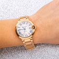 Pre-Owned Cartier Ballon Bleu W69004Z2 36MM White Dial With Rose Gold Bracelet