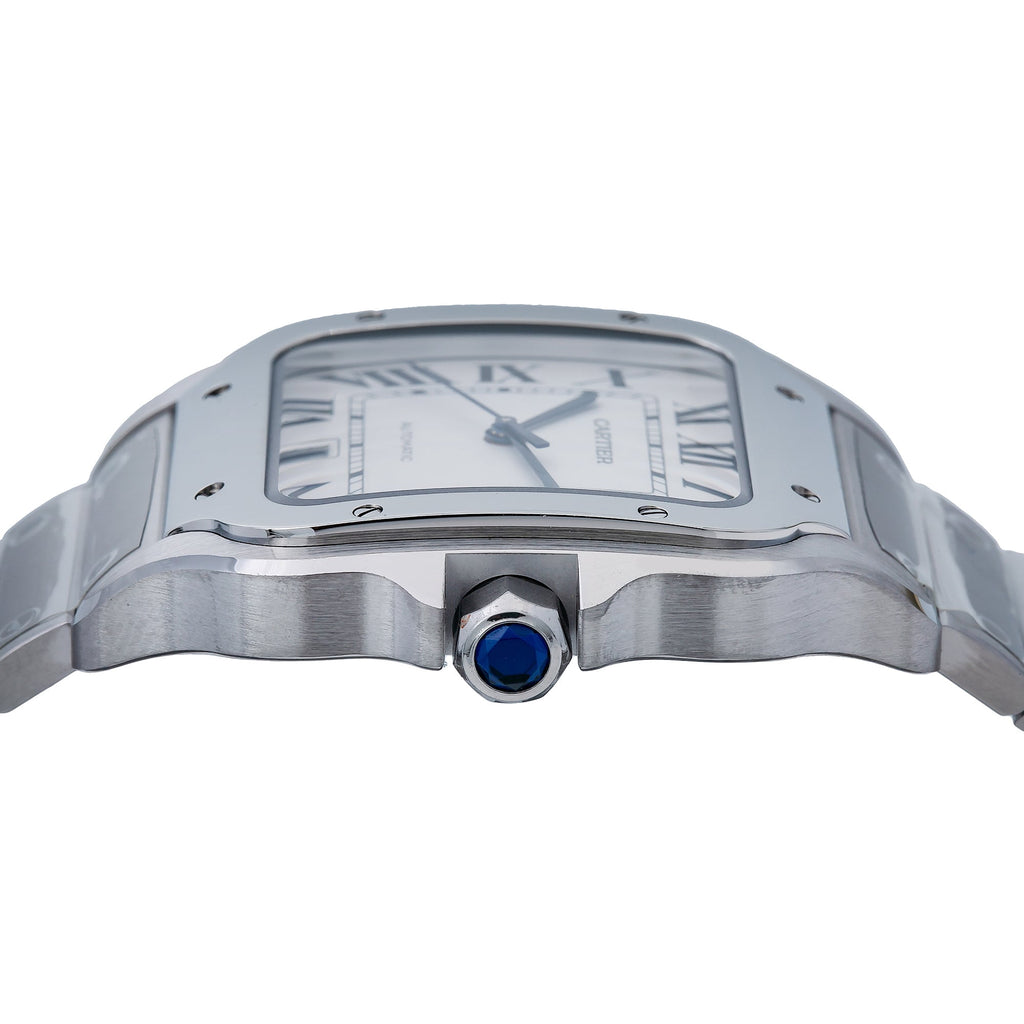 Pre-Owned Cartier Santos WSSA0030 40mm White Dial With Stainless Steel Bracelet