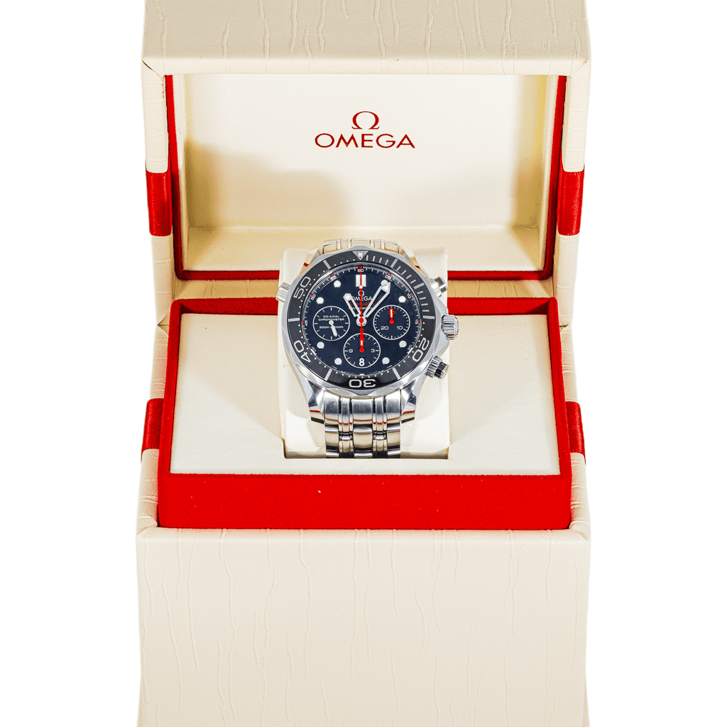 Pre-Owned Omega Seamaster Diver 300M Chronograph 42mm Black Dial Stainless Steel Bracelet Watch