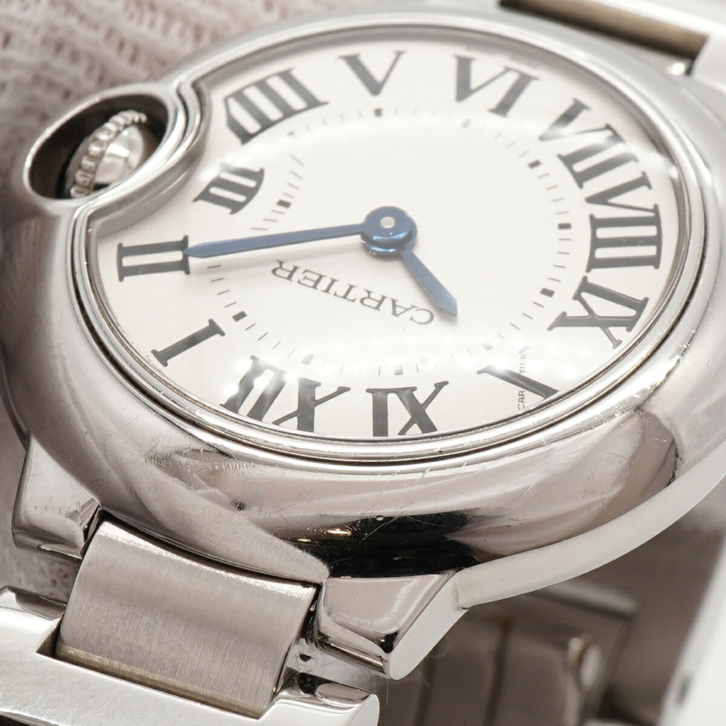 Pre-Owned Cartier Ballon Bleu SM W69010Z4 Silver Dial Women's Watch