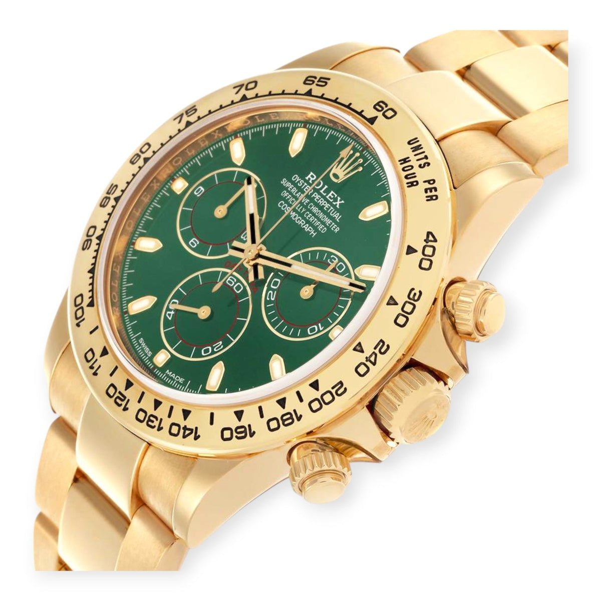 Pre-Owned Rolex Daytona 116508 Yellow Gold Green Dial Mens Watch