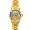 Pre-Owned Rolex Datejust 26MM 69178 Champagne Diamond Dial Fluted Bezel 18K Yellow Gold President Bracelet