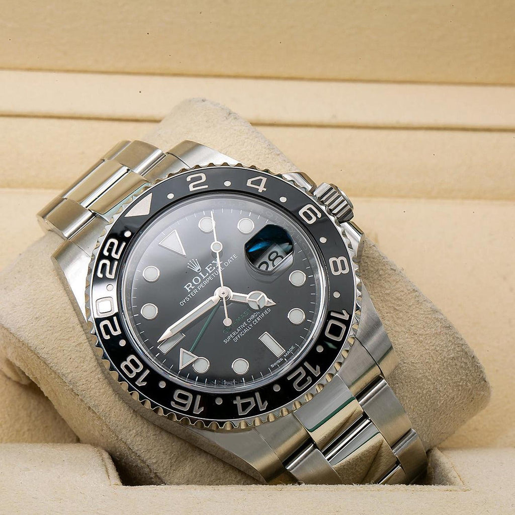 Pre-Owned Rolex GMT-Master II 40MM 116710LN Black Dial Black Ceramic Bezel Stainless Steel Oyster Bracelet