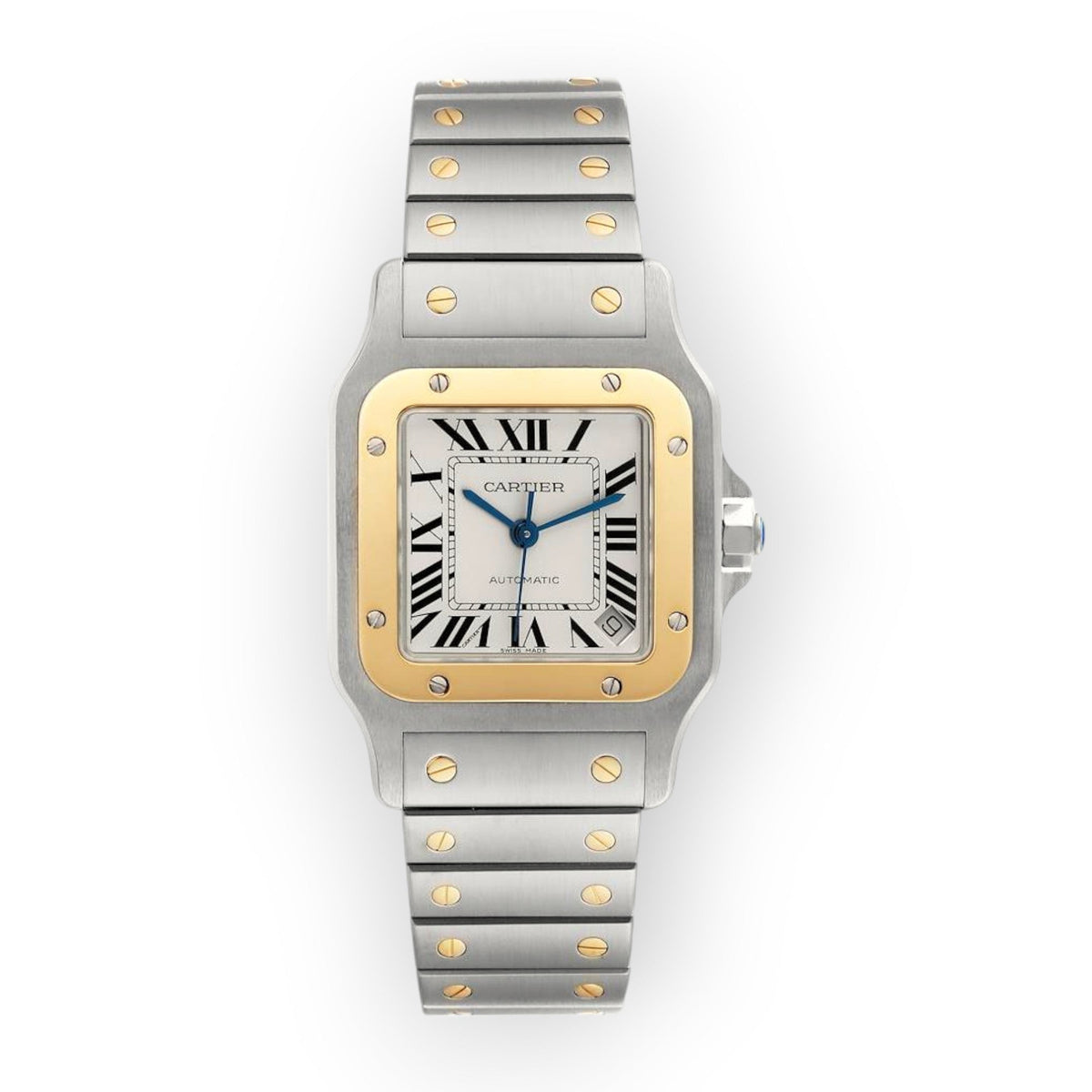 Pre-Owned Cartier Santos Galbee XL W20099C4 Steel Yellow Gold Mens Watch