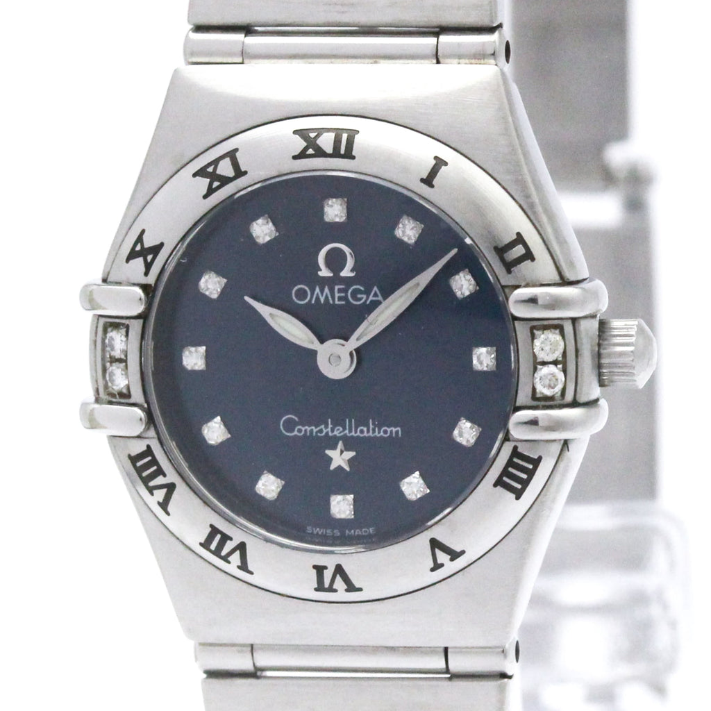 Pre-Owned OMEGA Constellation Diamond Steel Quartz Ladies Watch 1567.89 Polished