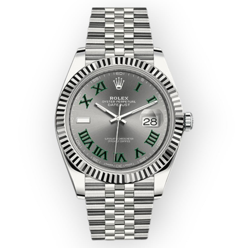 Pre-Owned Rolex Datejust 126334 41mm Wimbledon Dial With Jubilee