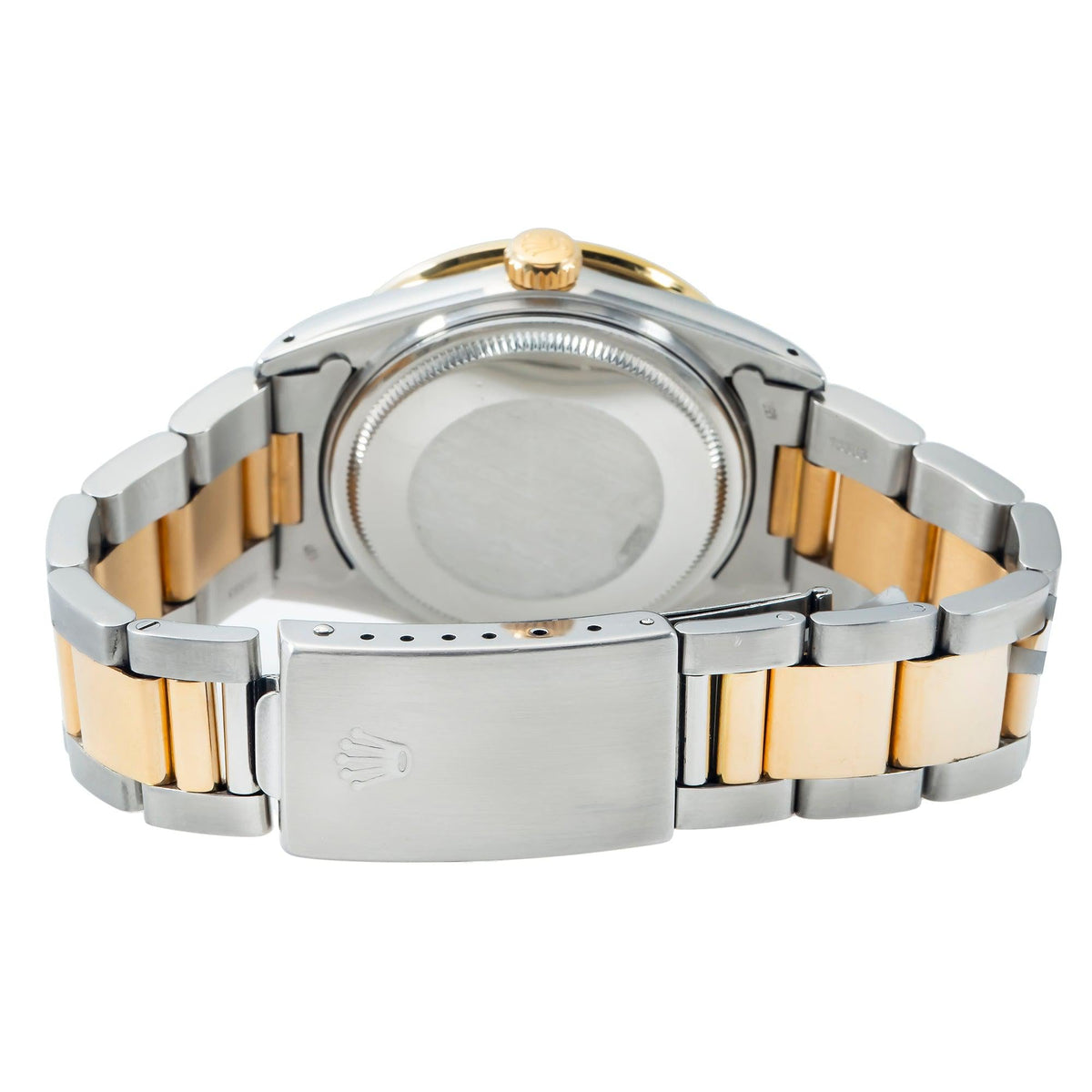 Pre-Owned Rolex Datejust 36MM 16013 Mother of Pearl Diamond Dial Rainbow Gemstone Bezel Two Tone Yellow Gold Oyster Bracelet