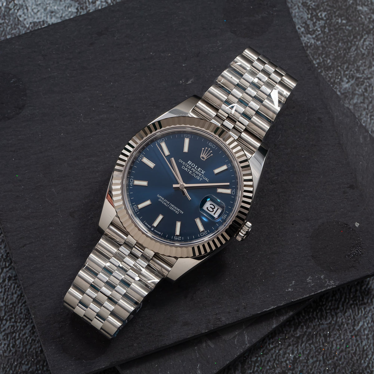 Pre-Owned Rolex Datejust 126334 41mm Blue Dial With Jubilee