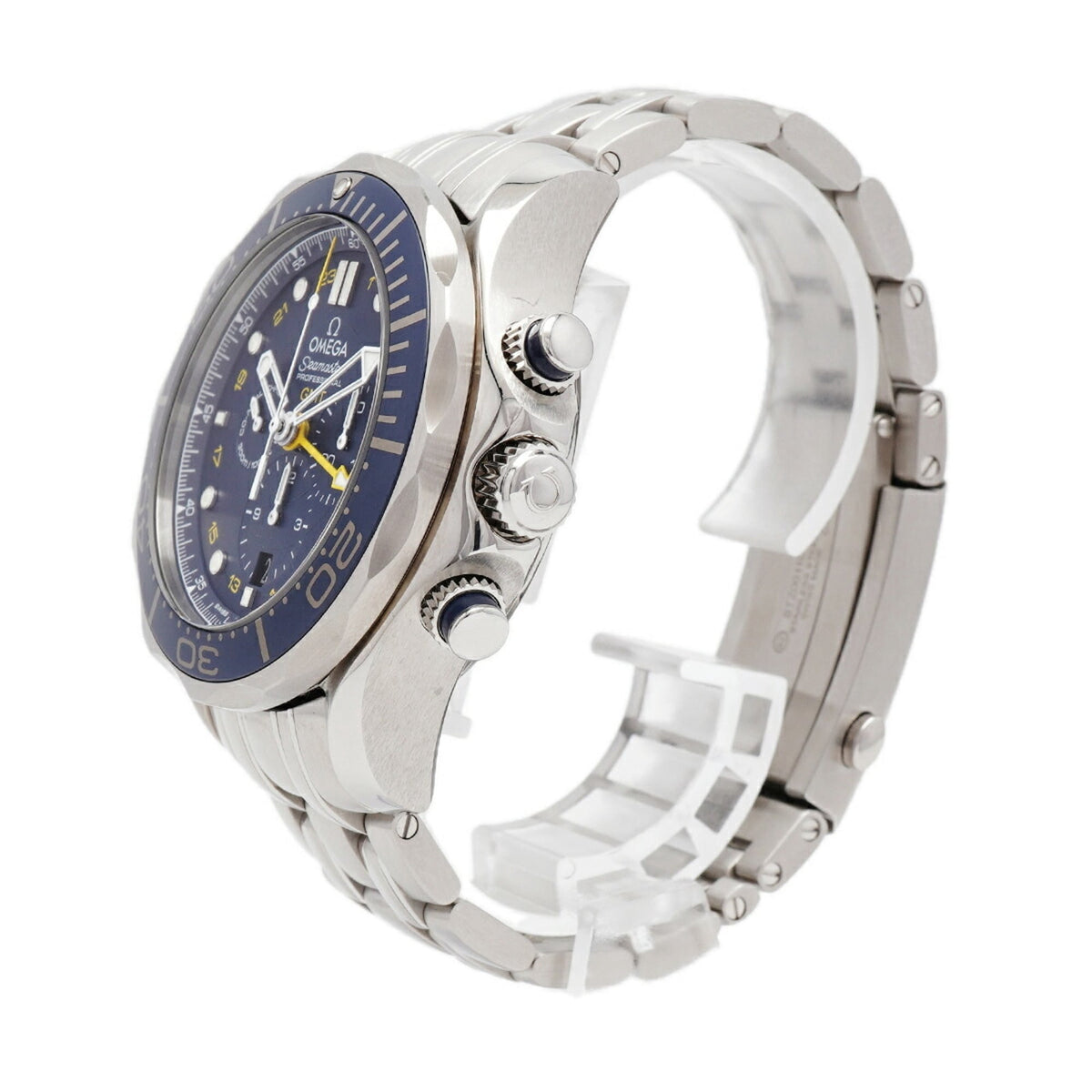 Pre-Owned Omega Seamaster Diver 300M GMT 212.30.44.52.03.001 Blue Dial Men's Watch