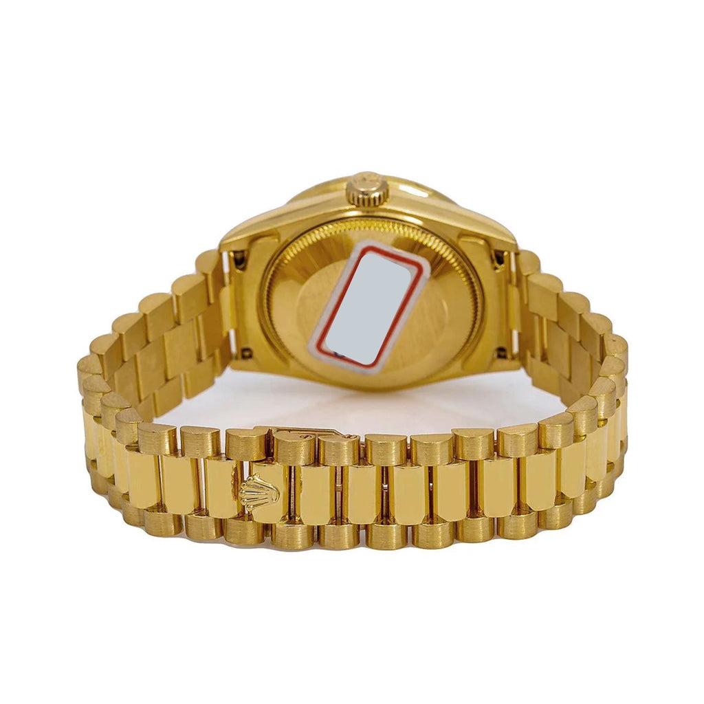 Pre-Owned Rolex Datejust 31MM 68278 Diamond Paved Dial Diamond Bezel 18K Yellow Gold President Bracelet