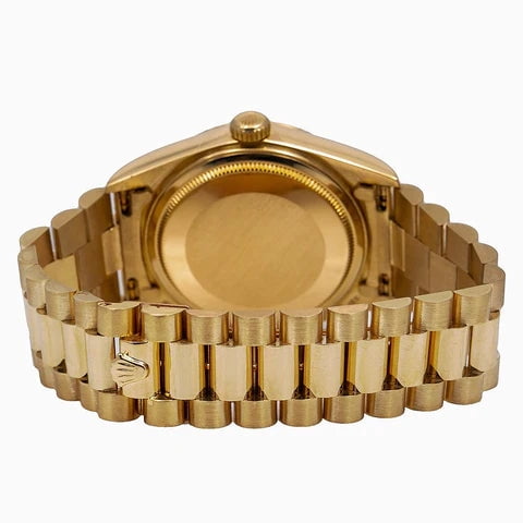 Pre-Owned Rolex Day-Date 18038 Champagne Dial With Yellow Gold President Bracelet 36mm