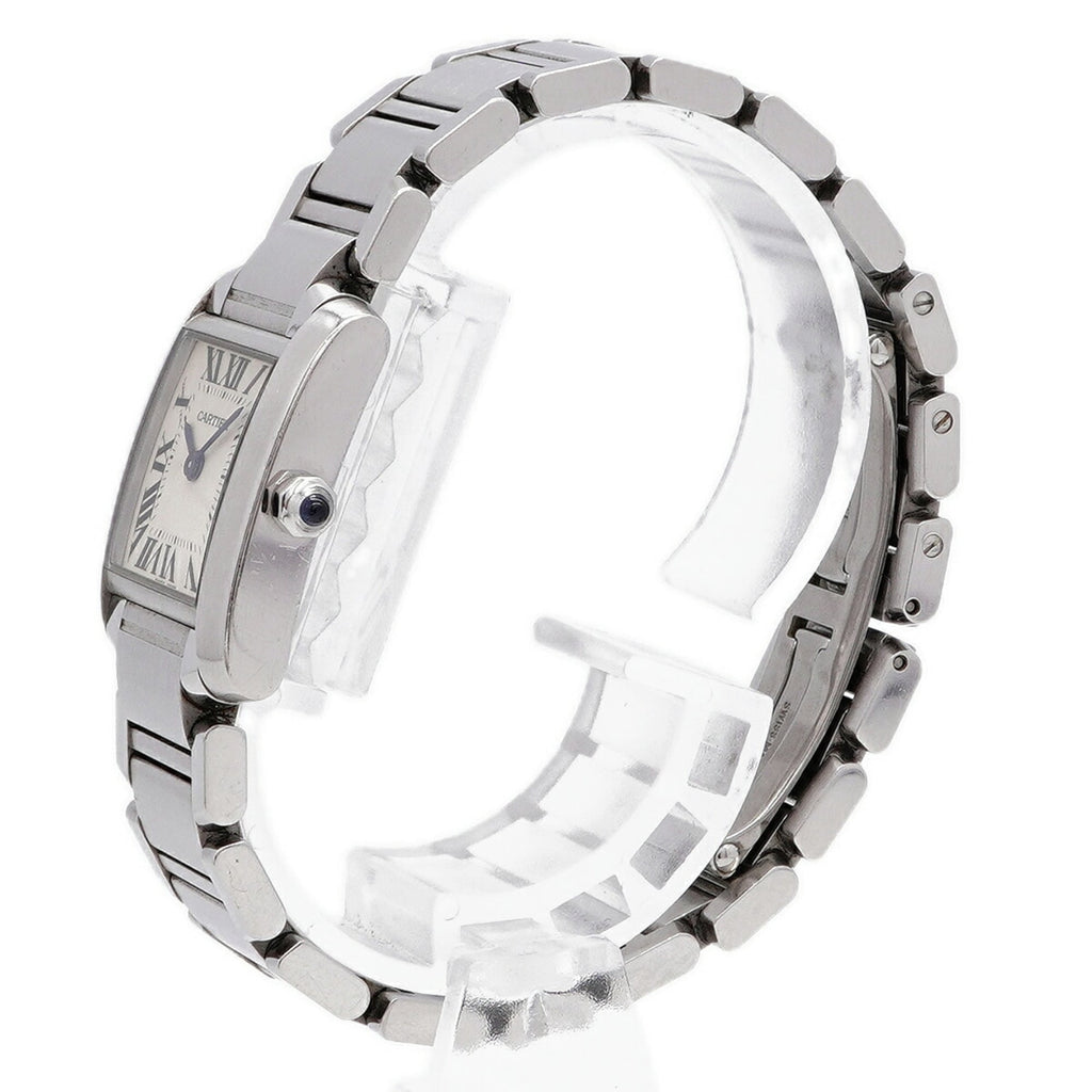 Pre-Owned Cartier Tank Française SM W51008Q3 White Dial Women's Watch