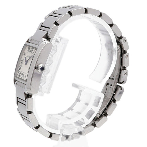 Pre-Owned Cartier Tank Française SM W51008Q3 White Dial Women's Watch