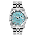 Pre-Owned Rolex Datejust 26MM 6916 Blue Diamond Dial Fluted Bezel Stainless Steel Jubilee Bracelet 1.2ct