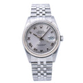Pre-Owned Rolex Datejust 36MM 16234 Silver Roman Dial Fluted Bezel Stainless Steel Jubilee Bracelet
