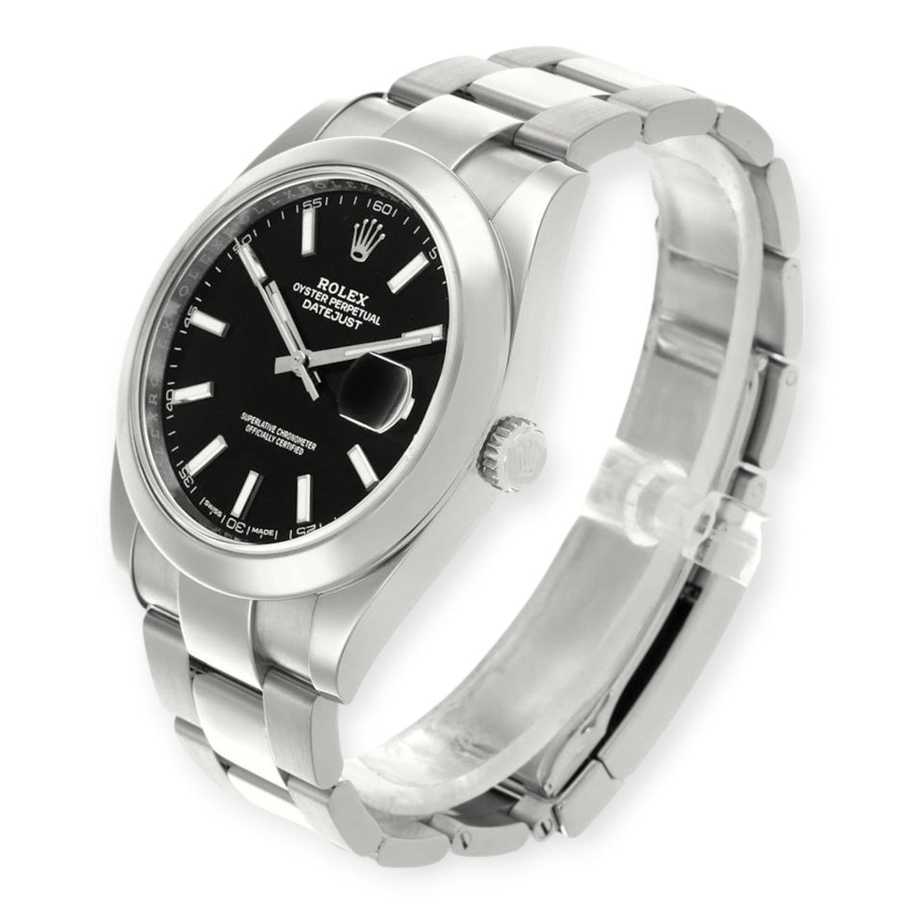 Pre-Owned Rolex Datejust 126300 41MM Black Dial With Stainless Steel Oyster Bracelet