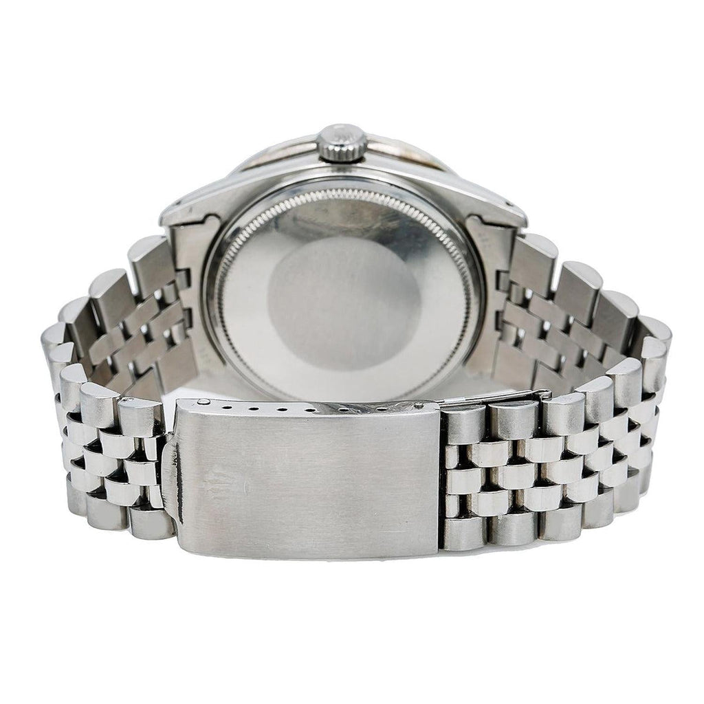 Pre-Owned Rolex Datejust 36MM 1601 Gray Diamond Dial Diamond Bezel Stainless Steel Jubilee Bracelet