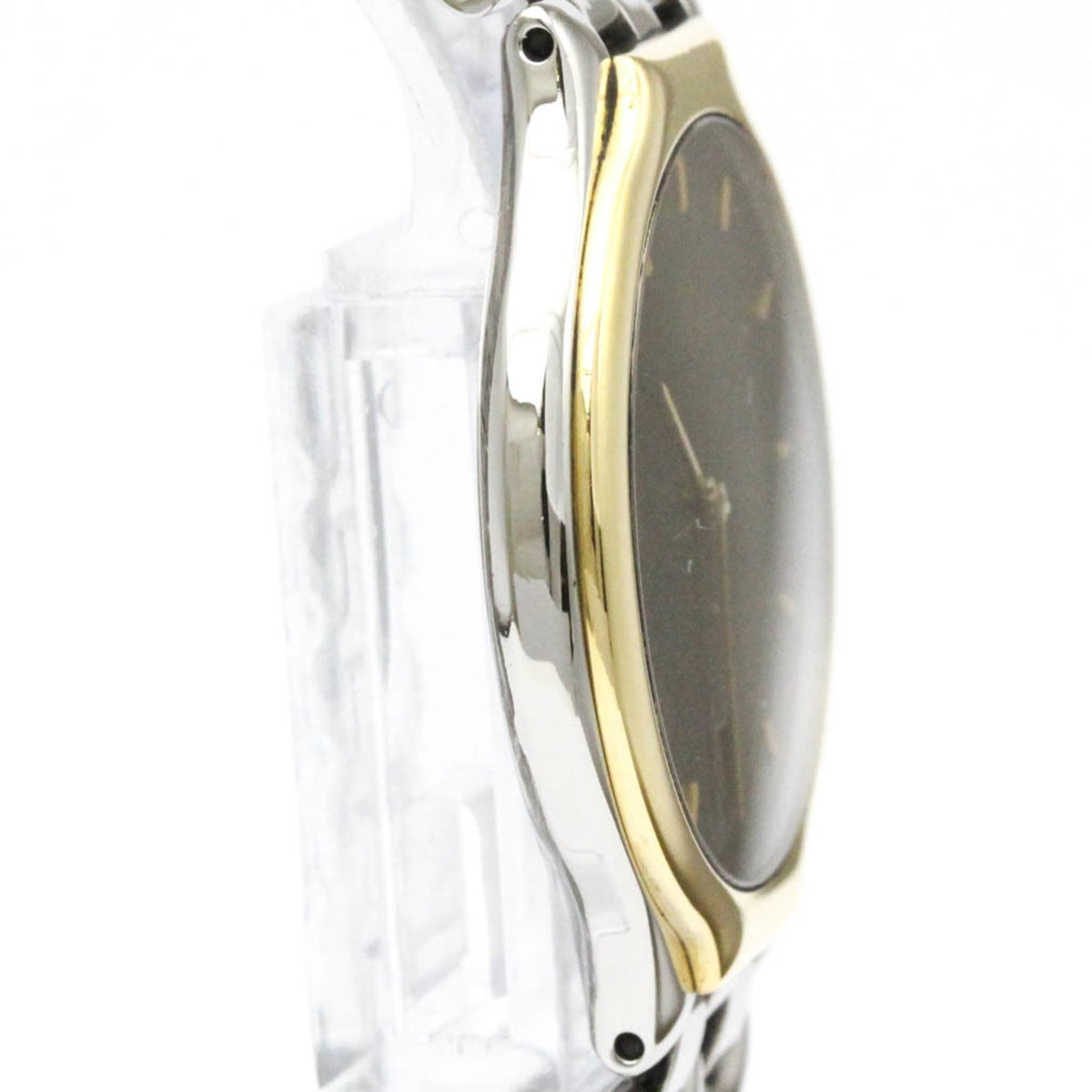Pre-Owned OMEGA De Ville Symbol K18 Gold Steel Quartz Mens Watch 196.0316 Polished