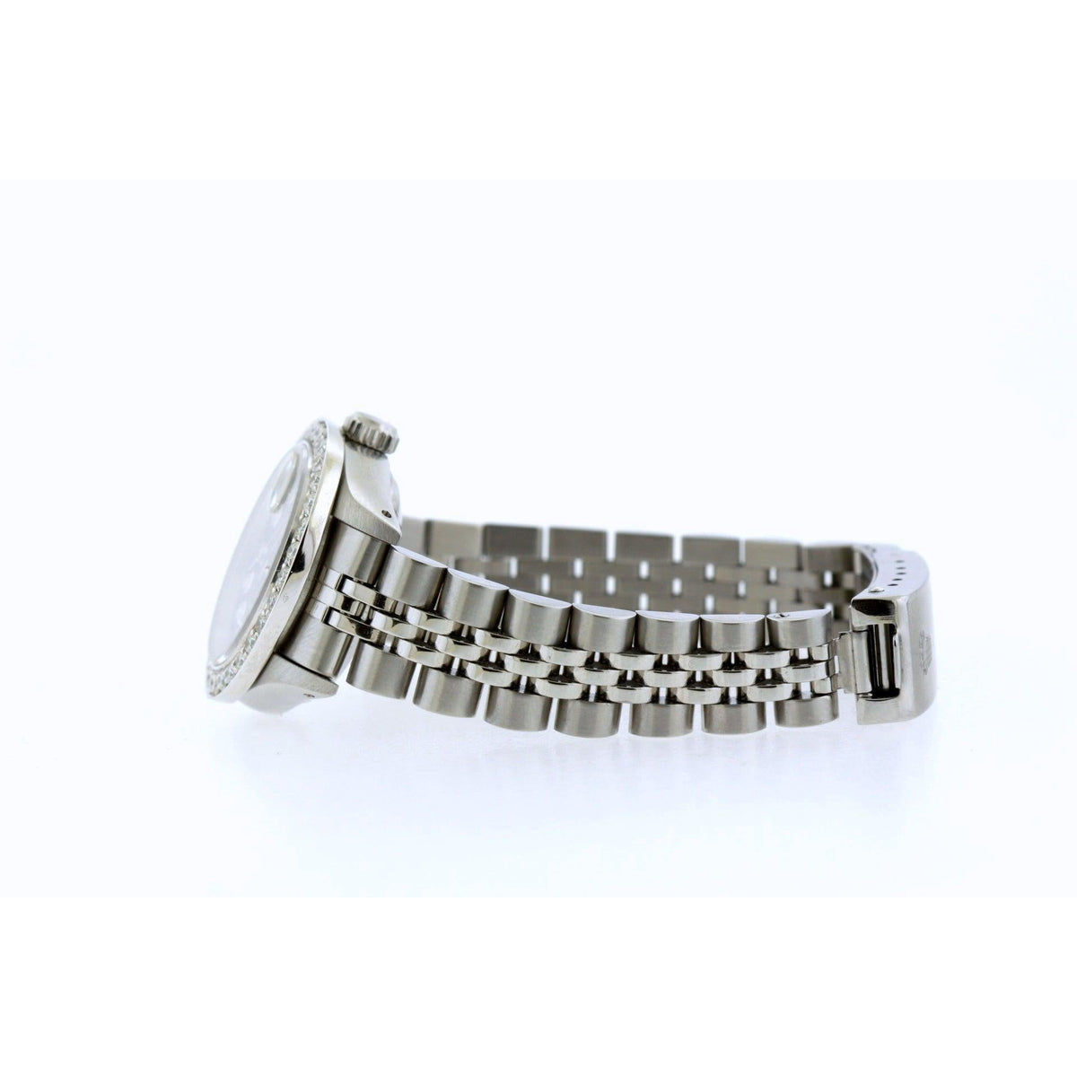 Pre-Owned Rolex Datejust 26MM 6916 Pink Mother of Pearl Diamond Dial Diamond Bezel Stainless Steel Jubilee Bracelet 1.2ct