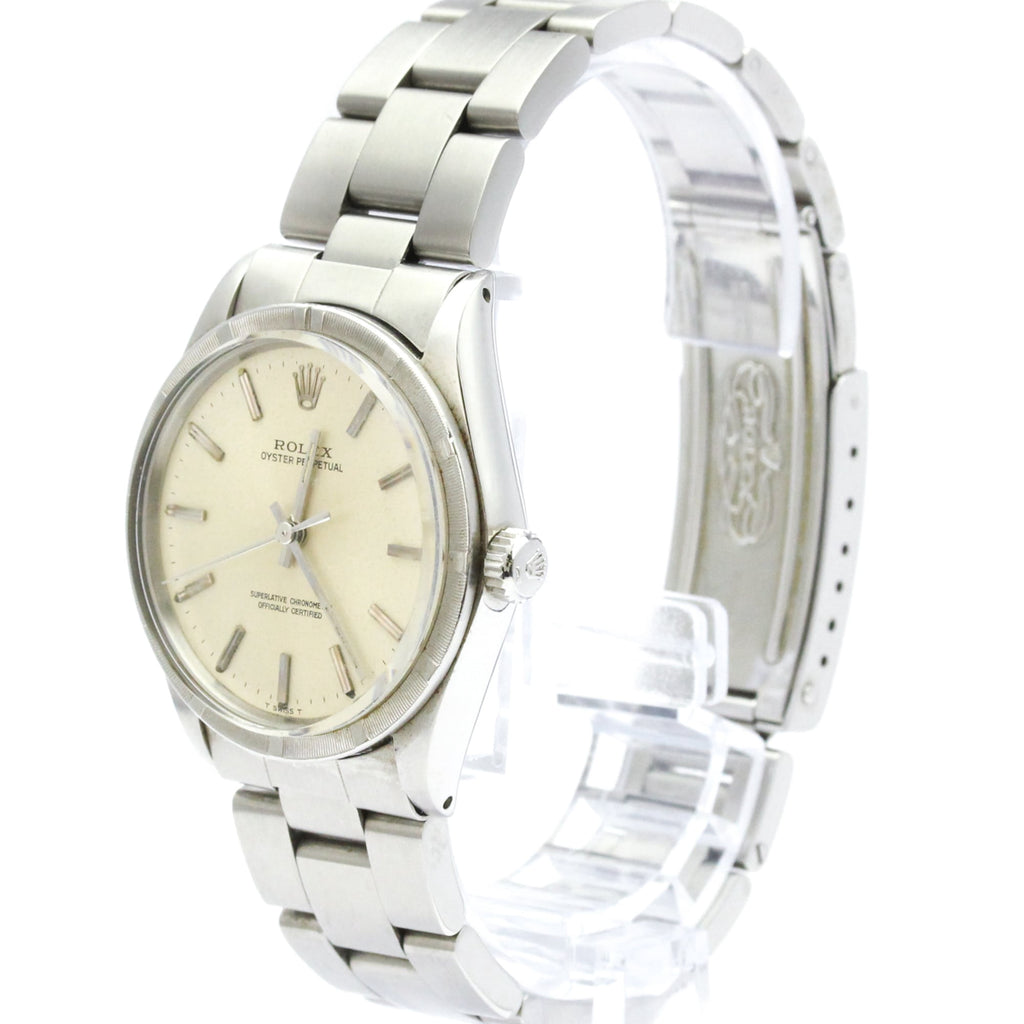 Pre-Owned ROLEX Oyster Perpetual 1007 Steel Automatic Mens Watch Vintage