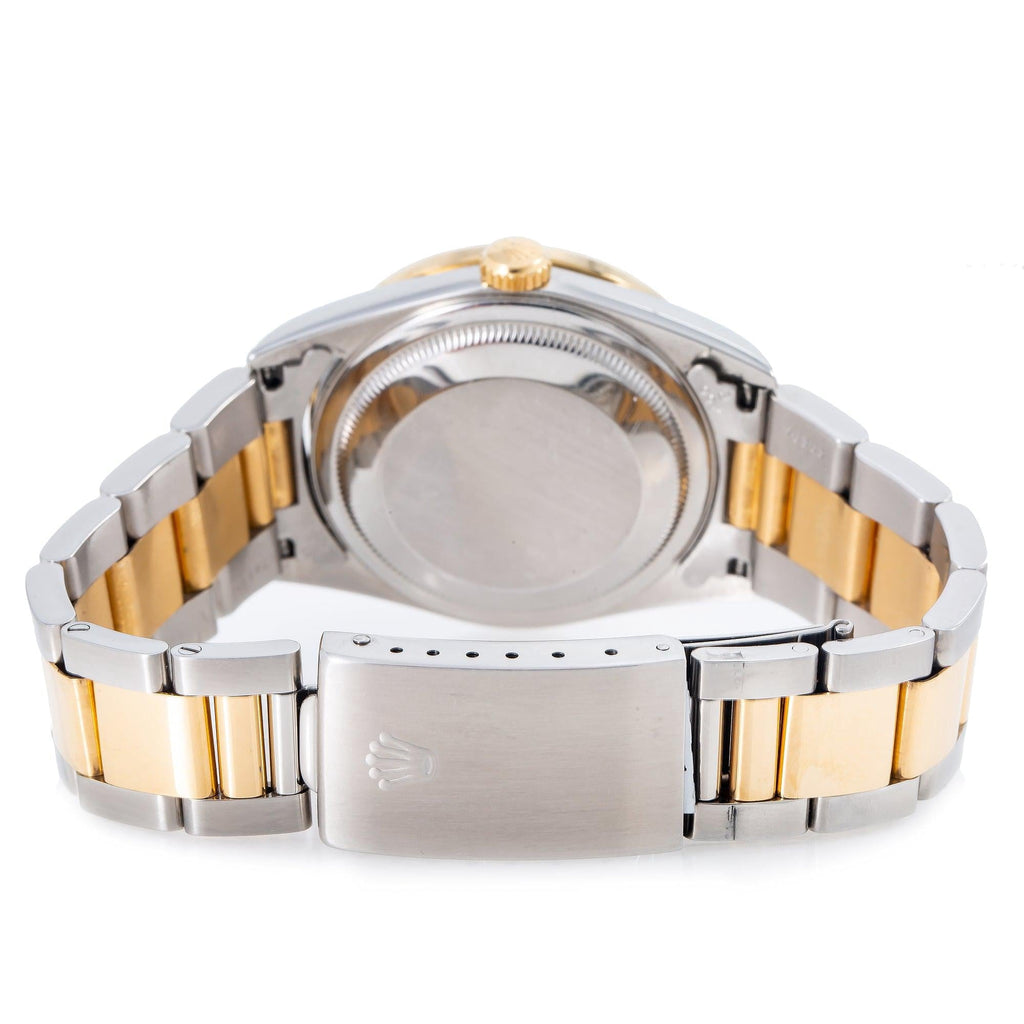 Pre-Owned Rolex Datejust 36MM 16203 Mother of Pearl Roman Diamond Dial Diamond Bezel Two Tone Yellow Gold Oyster Bracelet
